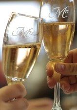 MR  MRS Wedding Frosted Etched Glass Vinyl Sticker Decal Set 3"w-5"w Bride