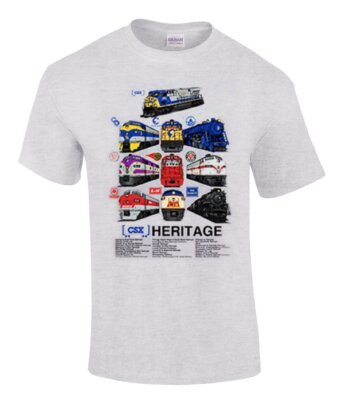 CSX Heritage Authentic Railroad locomotive train T-Shirt [109]