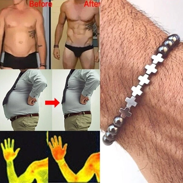 Brazalete Brazalete Plata Terapia Hematita Magnética Alivio Cruzado Práctico Hombre Regalo Foto 4 de 4