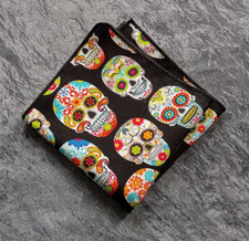 Sugar Skull Pocket Square Handkerchief Formal Made to Order Day of the Dead