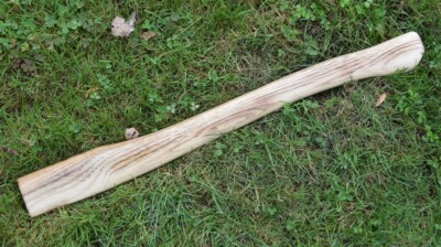 HICKORY 24'' Single Bit Bent AXE HANDLE Fire Finish & Lacquered, Amish Made