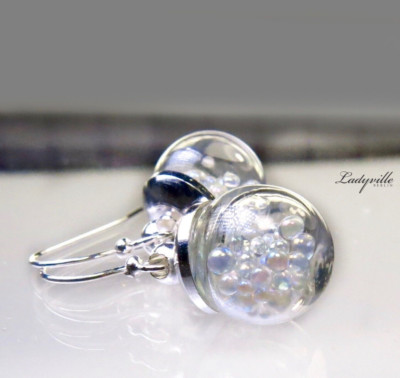 Earrings Silver Beaded Bubbles Sterling Silver Gift Girlfriend Women