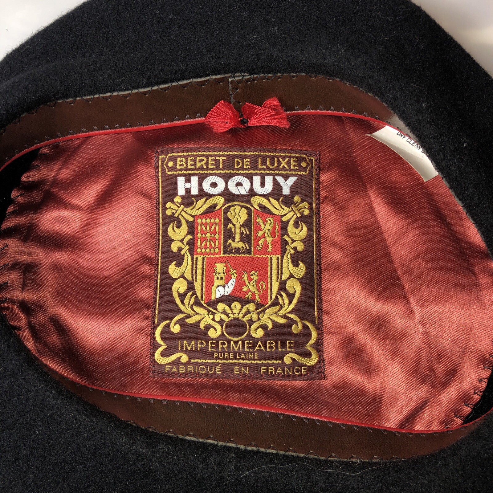 Vintage Hoquy De Luxe Black Beret Size M