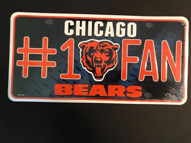 NFL Chicago Bears Peluche 3" Difuso y #1 Fan Placa NUEVO NFL Etiqueta Paquete Foto 3 de 4