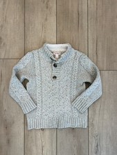 Cat And Jack Boys Oatmeal Button Up Sweater Size 5T