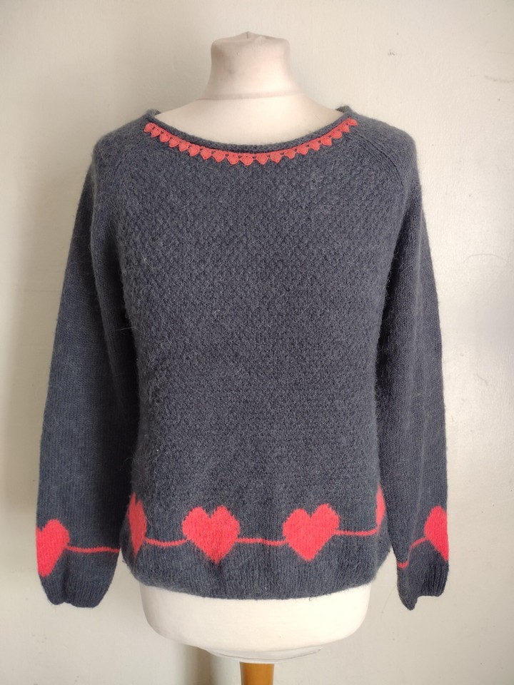 WHITE STUFF Size 8 GREY & ORANGE Alpaca Mix JUMPER eBay