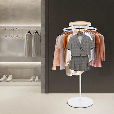 360° Rotatable Clothing Display Rack 55.1in Round Clothing Rack Free Standing US