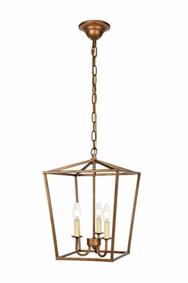 VINTAGE GOLD DINING ROOM KITCHEN COUNTRY COTTAGE FARMHOUSE CHANDELIER 3 LIGHT