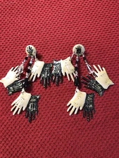 *RARE!!!! Lunch At The Ritz "HANDS" post Earrings: Hand Signed 1988!!!