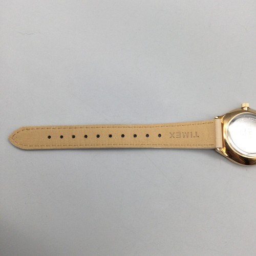 Timex Watch Women Indiglo 33mm Gold Tone White Round Dial Brown Leather Band - Picture 11 of 14