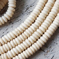 100 Bleached White Buffalo Bone India Round Rondelle Beads Wholesale Bulk