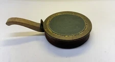 Vintage Antique Small Size Silent Butler Pan Brass Wood Handle 
