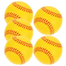 5Pcs Practice Baseballs PU Sponge Training Softballs Indoor Training Balls