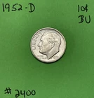 1952 D Roosevelt Dime BU Uncirculated Mint State 90% Silver 10c US Coin
