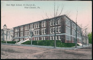  WEST  CHESTER  PA New High School Antique 1908 Postcard 