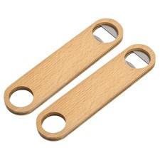 Bottle Opener, 2pcs - Stainless Steel Beer Bottle Opener with Wooden Handle