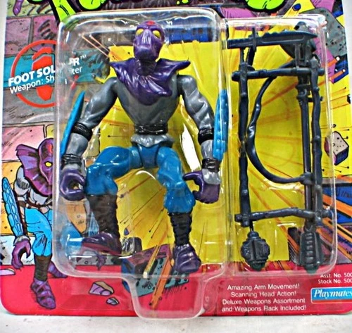 Vintage TMNT Action Figure - 1990 Foot Soldier - Sealed & Unpunched Card