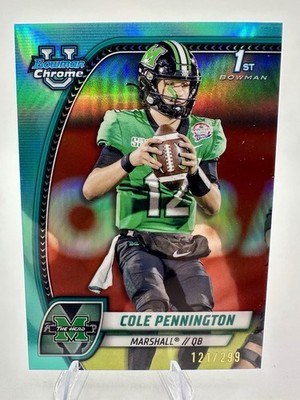 2024 Bowman University Chrome - Cole Pennington #45 Aqua Refractor /299 (RC)