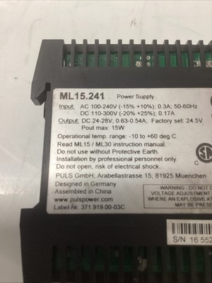 PULS ML15.241 Power Supply U-064