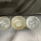 Glass Bowls Clear Embossed Floral Pattern Set Of Three Round Serving Tableware — photo 3