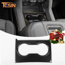 Carbon Fiber Front Cup Holder Trim Cover Overlay For Chevy Suburban 20+/Tahoe21+