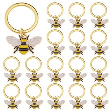 20PCS Bees Keyrings Bee Keychains Honey Bee Charm Keychain Cute Bees Key Ring...