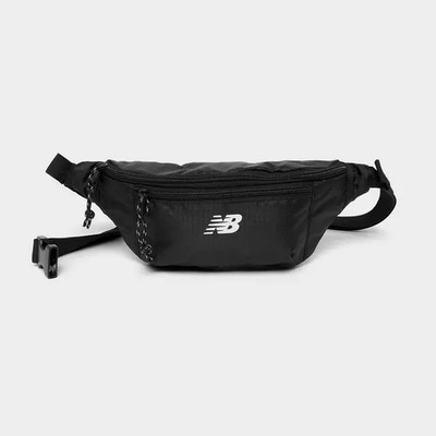 New Balance Essential Waistpack Belt Bag Fanny Pack Zipper Pockets - Black White