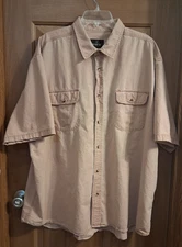 Redhead Sport Shirt Peach Short Sleeves Pockets Big and Tall Men Size 4XL