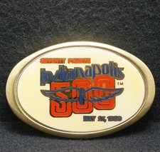 WH09128 NOS VINTAGE 1990  74TH INDIANAPOLIS 500  SPEEDWAY BRASS BELT BUCKLE