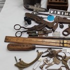 Vintage Industrial Junk Drawer Lot Punch Set Viking Sign Skeleton Keys Tools — photo 7