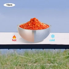 10* Stainless Steel Salad Bowls Holes Food Container W/ Double Water Injection