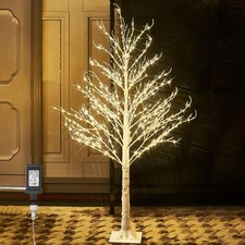 Lighted White Tree Plug in 4FT 430 LED Artificial Twig Tree with Lights for C...