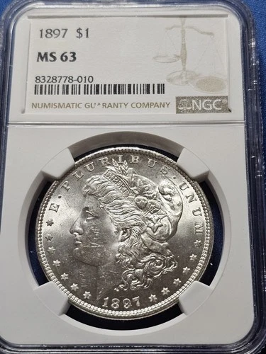 1897 P Morgan Silver Dollar NGC MS63 -- Beautiful And Flashy!