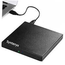 External CD DVD Drive, USB  Type-C Portable Optical Drive, Matte black square