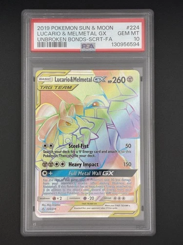 Pokemon TCG Lucario & Melmetal GX 224/214 PSA 10