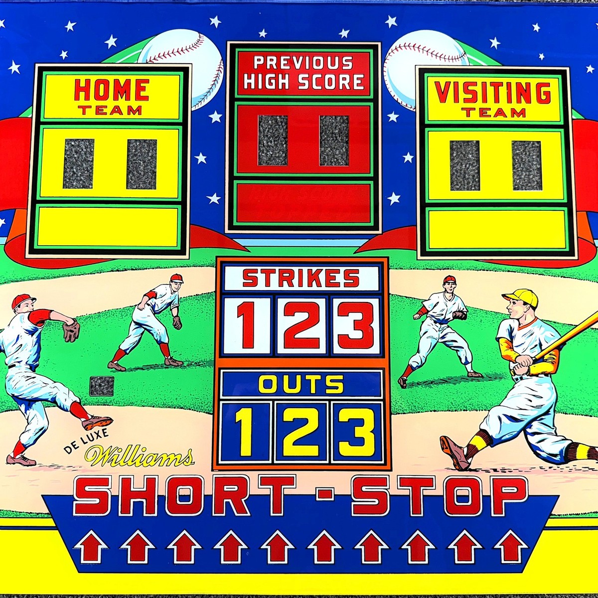 Williams Deluxe Short-Stop Pitch & Bat Pinball Machine Game