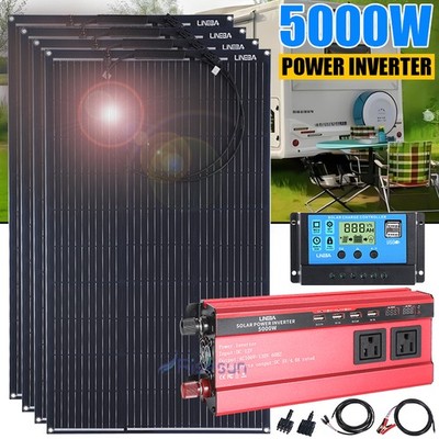 UPGRADE Solar Panel Kit 200W 400W 12V Off Grid RV Camper Home & Inverter 5000W