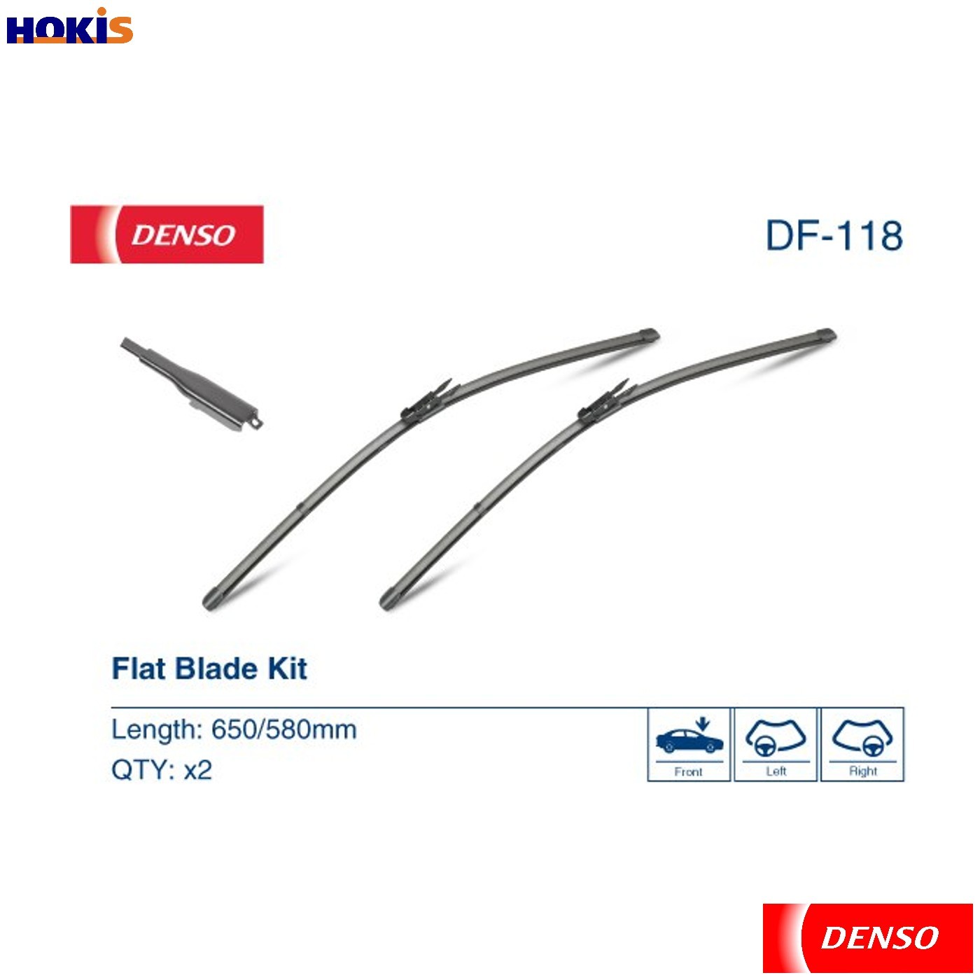Denso Passenger Driver Wiper Blade Fits LHD RHD Mercedes A-Class B-Class DF118 - Image 4