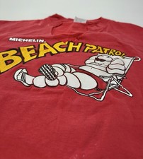 Vintage Michelin Tire BEACH PATROL Michelin Man Men’s T-Shirt Size XXL RED
