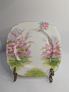 Vintage Royal Albert Blossom Time 9.5" Square Dinner Plate