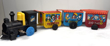 Vintage 11" Tin Toy Wind Up Jail Express Circus Train Western Comic Zig-Zag