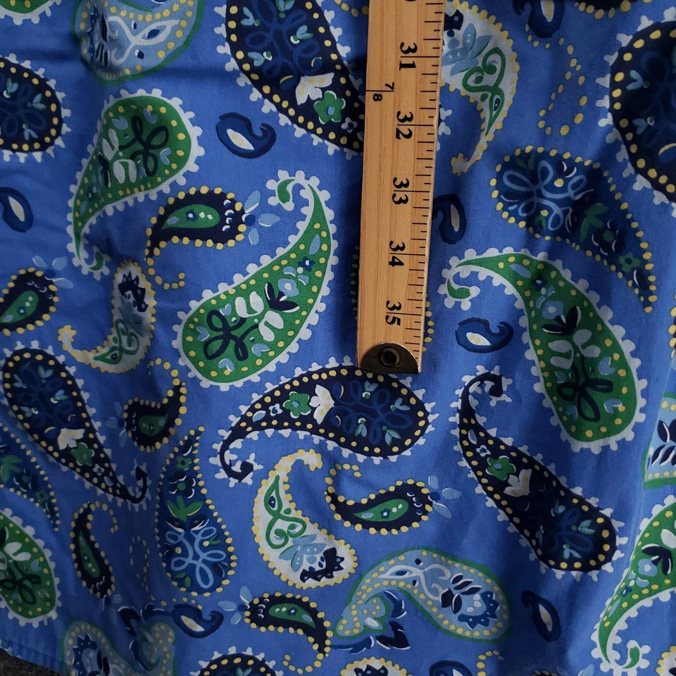 Vestido Croft & Barrow Mujer L Grande Azul Paisley Calce y Acampanado Midi Manga 3/4 Foto 4 de 4