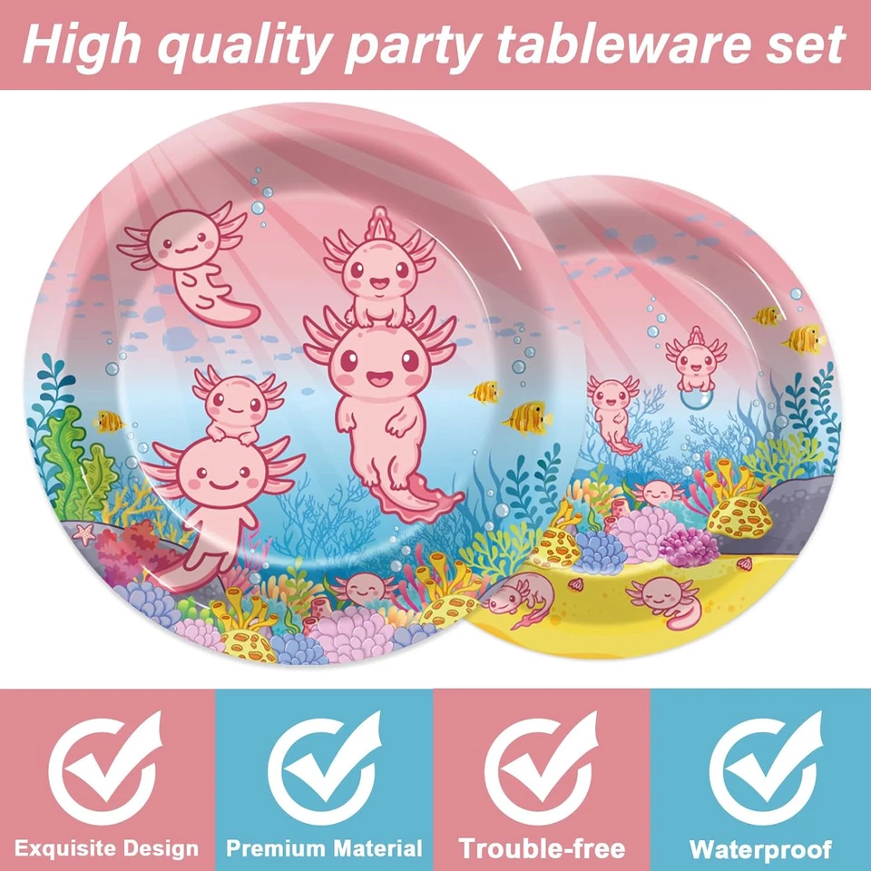 200 тарелок и салфеток Axolotl украшения для вечеринок столовая посуда с рептилиями животными - Изображение 4 из 4