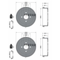2X Textar 200Mm Bremstrommeln Hinten Passend FÜR Toyota Corolla Links+Rechts |
