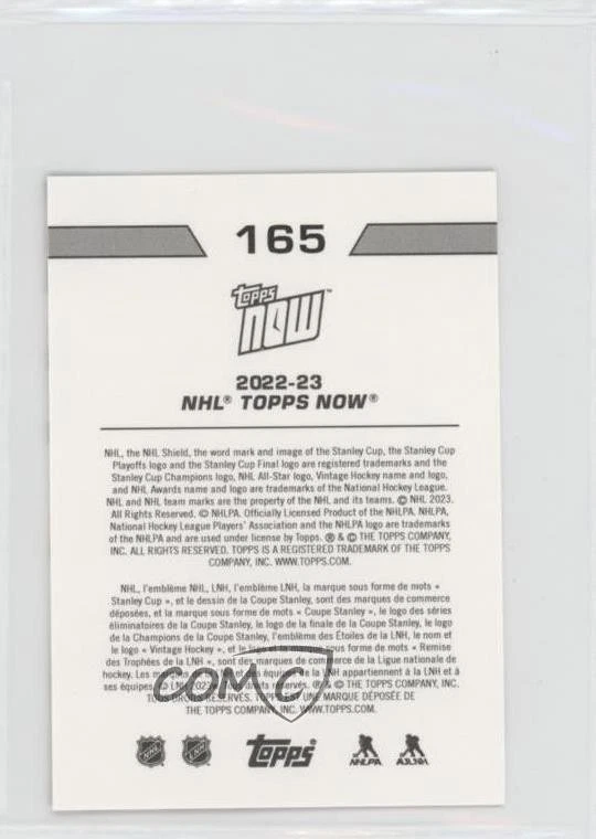 2022-23 Topps Now NHL Stickers /212 Jaxson Stauber #165 - Image 2 of 2