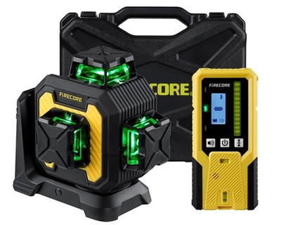 Firecore Laser Level with Receiver Kit, 1/13'' High Accuracy, Laser Level 360 ...
