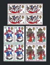 1968 SG 775-777 Christmas set of 3 blocks of 4 Unmounted