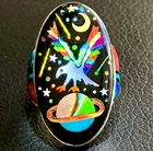 EAGLE Command VINTAGE Signet Ring Opal Inlaid Gemstone 7.5 Native American 925