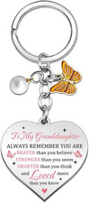 Granddaughter Gifts From Grandma Grandpa To My Granddaughter Keychain Best