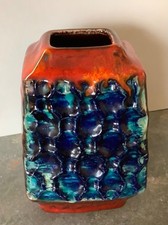 Rare Vintage West German Pottery Vase - Bay Keramik Fat Lava 1960/ 1970s. VGC